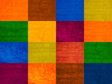 Various colors checkered background with texture 