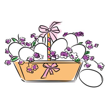 easter basket with eggs