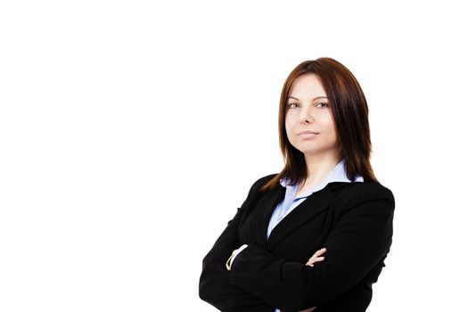 portrait of a business woman on white background