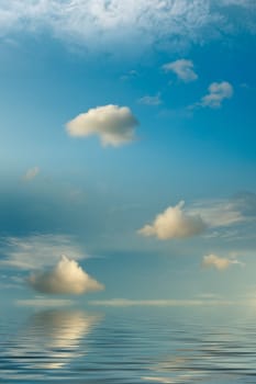 The beautiful white clouds and blue sky