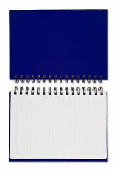 blue Blank Note Book on white background