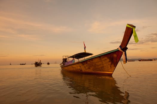 boats on the sea in Southern of Thailand