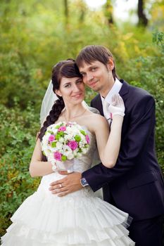 tenderness of the bride and groom 