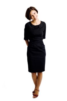 An image of a nice woman in black dress