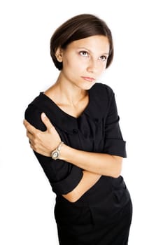 An image of a portrait of a woman in black