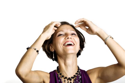 Portrait of young girl on neutrall background