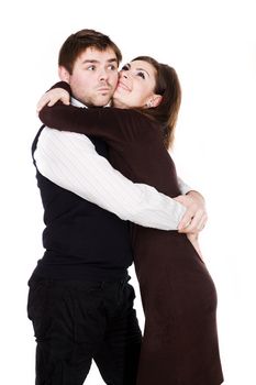 Stock photo: an image of a man and a woman embracing