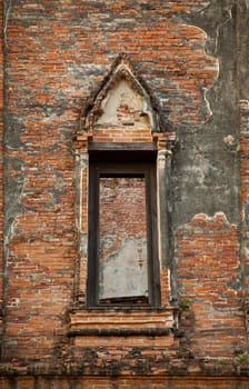 Brick Wall with Window temple of Thailand