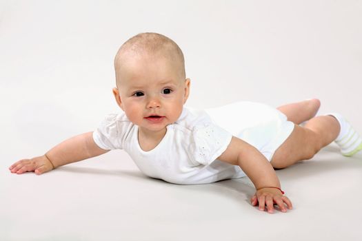 An image of a little baby in studio