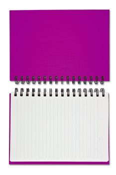 purple Blank Note Book on white background