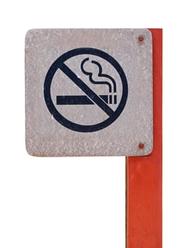 no smoking metal sign on the white background
