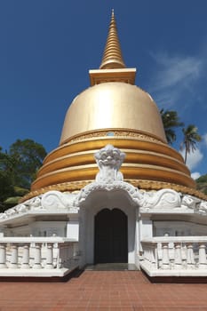 Buddhist dagoba (stupa) close up in Golden Temple, Dambulla, Sri Lanka