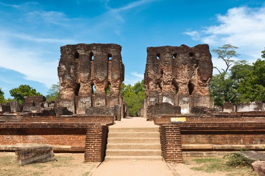 Ancient Royal Palace ruins. Pollonaruwa, Sri Lanka