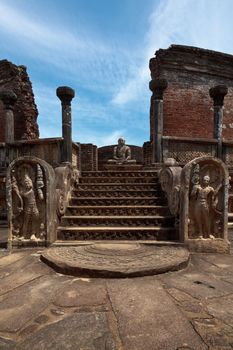 Ancient Vatadage (Buddhist stupa) in Pollonnaruwa, Sri Lanka