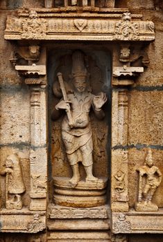Bas relief in Hindu temple. Sri Ranganathaswamy Temple. Tiruchirappalli (Trichy), Tamil Nadu, India