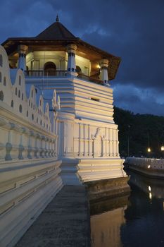 Very important Buddhist shrine - Temple of the Tooth. Evening. Sri Lanka