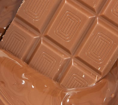 Picture of a chocolate bar bathing in chocolate