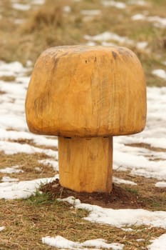 wooden mushroom