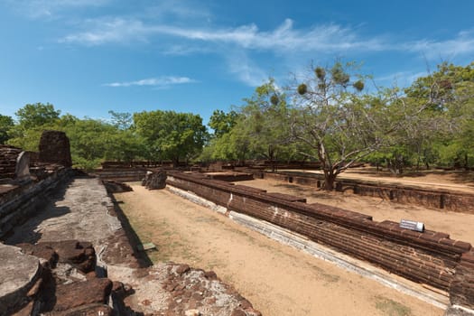 Ancient Royal Palace ruins. Pollonaruwa, Sri Lanka