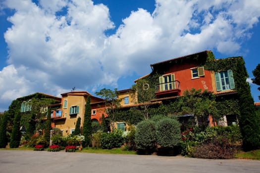 Italy house style covered with grapes vine