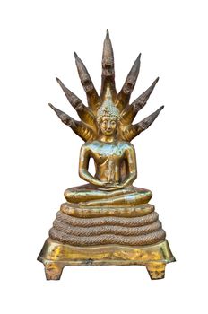 Buddha Gold Sculpture with white background