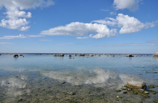 Clear, calm day at the sea.