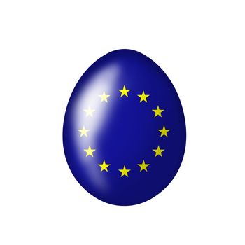 Easter Egg with Euro flag on a white background