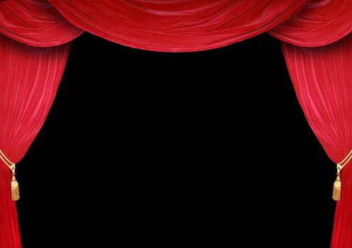 Red curtain of a classical theater 