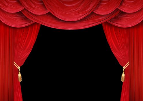 Red curtain of a classical theater 