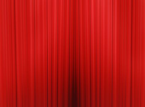 Red curtain of a classical theater 