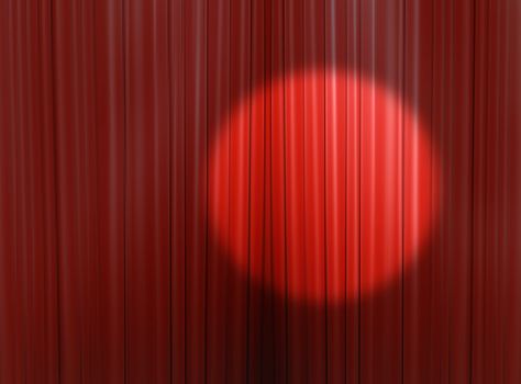 Red curtain of a classical theater 