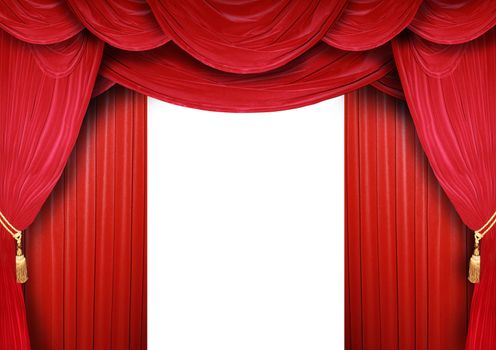 Red curtain of a classical theater 