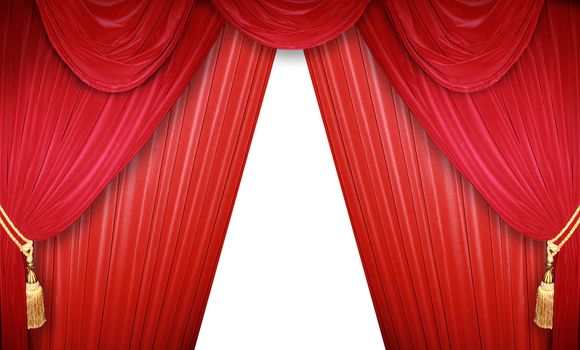 Red curtain of a classical theater 