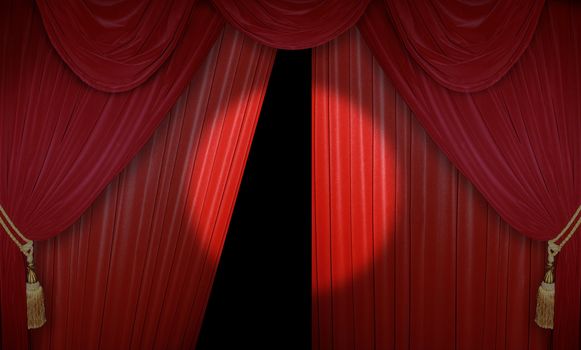 Red curtain of a classical theater 