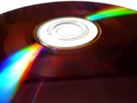 rainbow light effect on a cd surface