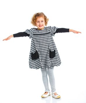 Cute beautiful little girl, isolated on white