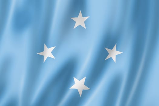 Micronesia flag, three dimensional render, satin texture