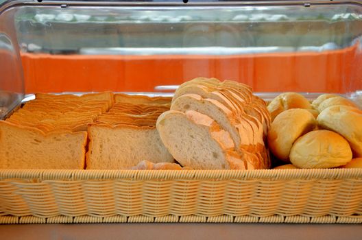 Arrangement of bread and bakery products