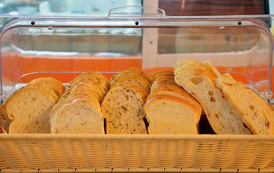 Arrangement of bread and bakery products