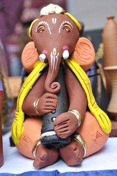 Hand made sculpture of God Ganesha  Poona Mharashtra India