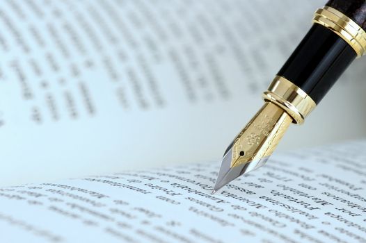 Detail of a fountain pen with shallow depth of field