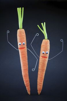 Characters made ​​with vegetables.