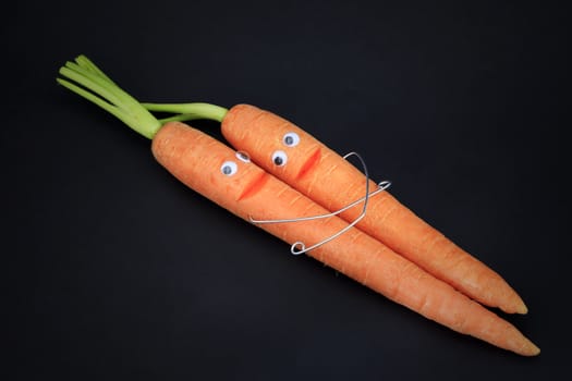 Characters made with vegetable and wire