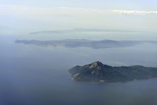 Aerial image of Mount Athos