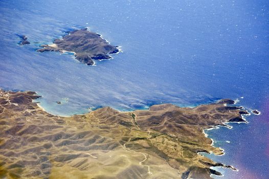 Aerial image of a greek island