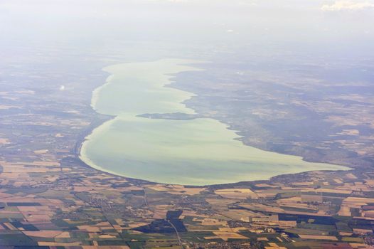 Aerial image of Lake Balaton