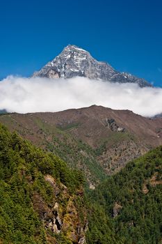 Himalaya Landscape: mountain and forest. Travel in Nepal