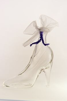close up of a glass shoe