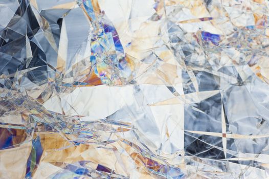plastic foil in polarized light