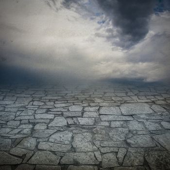 background of the sky and a stone bridge for your design